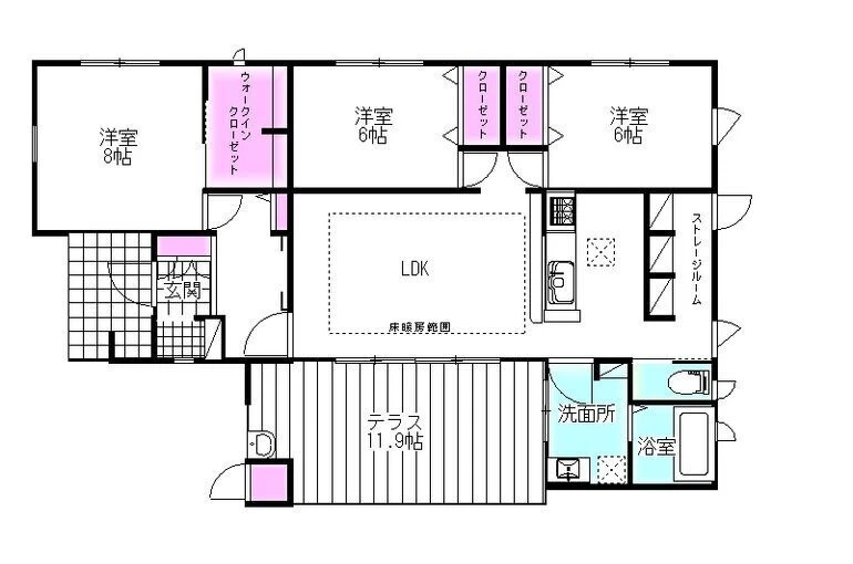 境女塚平屋３ＬＤＫ